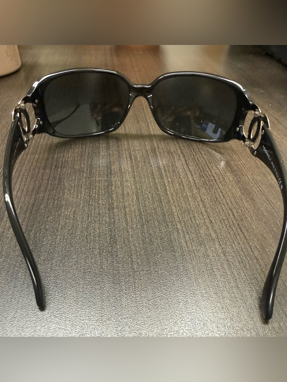CHANEL 6014 Black Oversized Sunglasses with Silver CC Logo on sides 64/16/120 - Picture 2 of 7